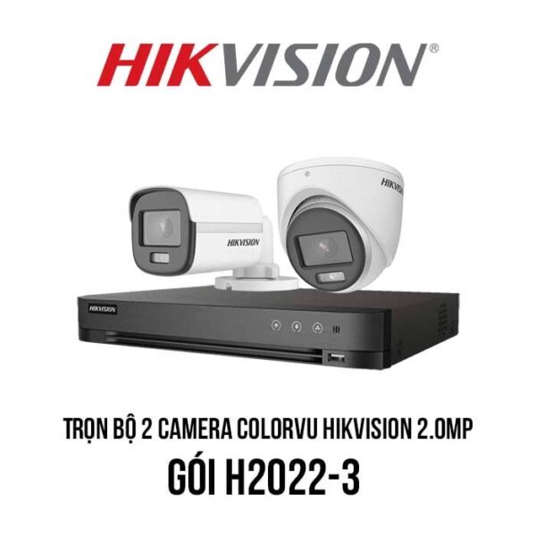 Trọn bộ 2 camera ColorVu HIKVISION 2MP Có Màu Ban Đêm