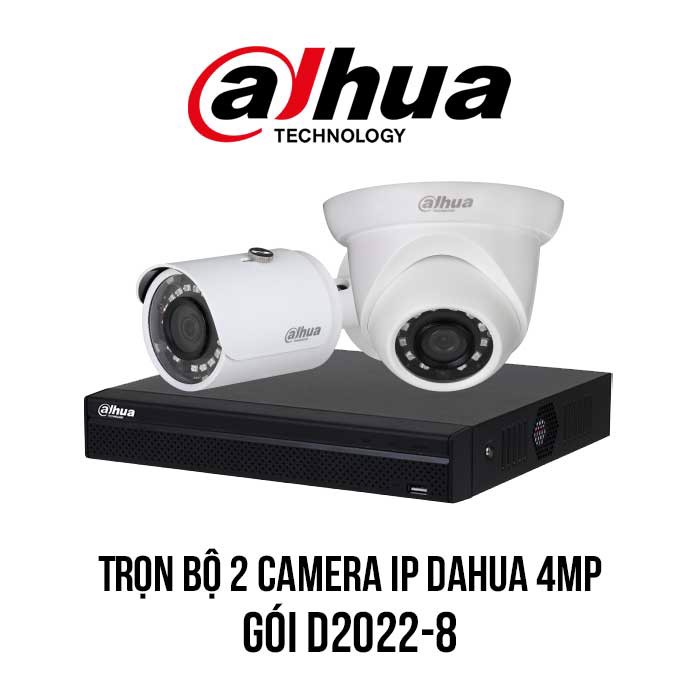 Trọn bộ 2 camera IP DAHUA 4MP